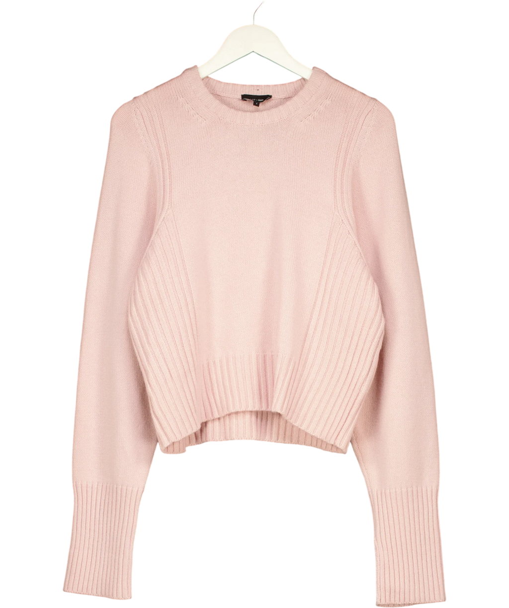 ME + EM Merino Cashmere Jumper + Snood Smoke Pink UK S — Front