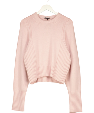 ME + EM Merino Cashmere Jumper + Snood Smoke Pink UK S