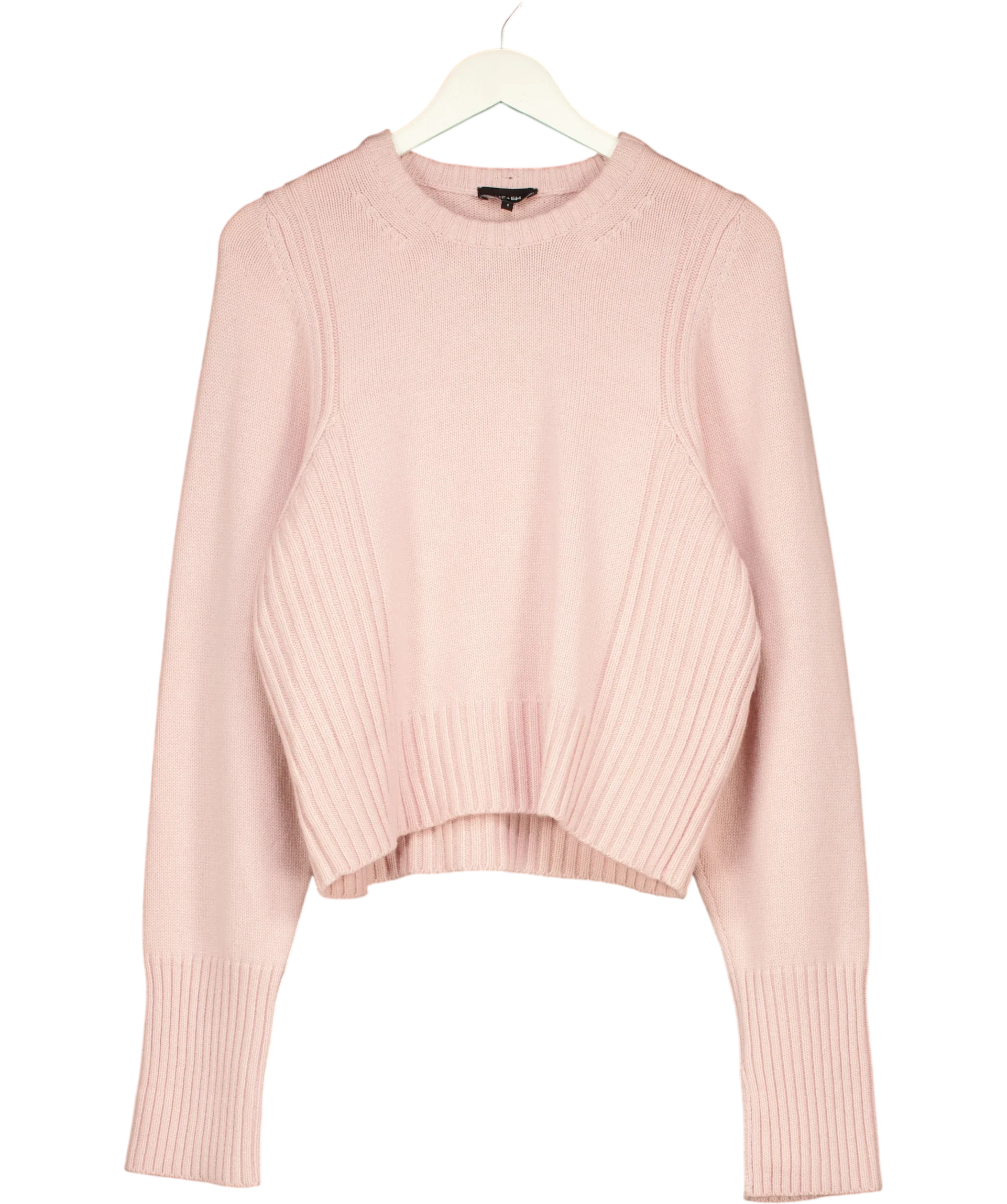 ME + EM Merino Cashmere Jumper + Snood Smoke Pink UK S — Front
