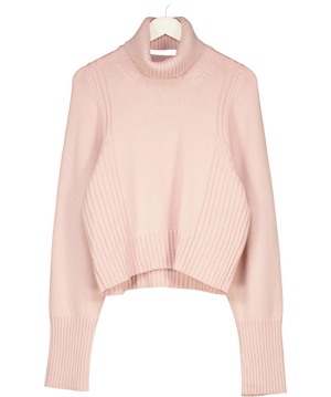 ME + EM Merino Cashmere Jumper + Snood Smoke Pink UK S