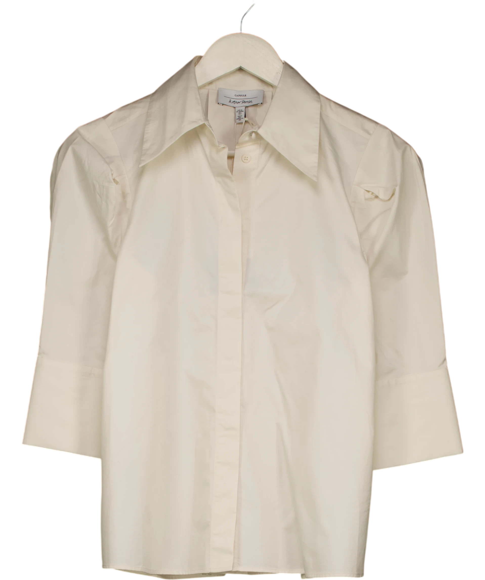 & OTHER STORIES Cream Bow-detailed Blouse UK 6 — Front