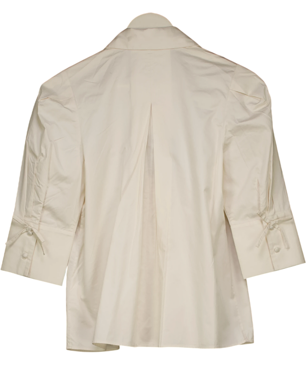 & OTHER STORIES Cream Bow-detailed Blouse UK 6 — Back