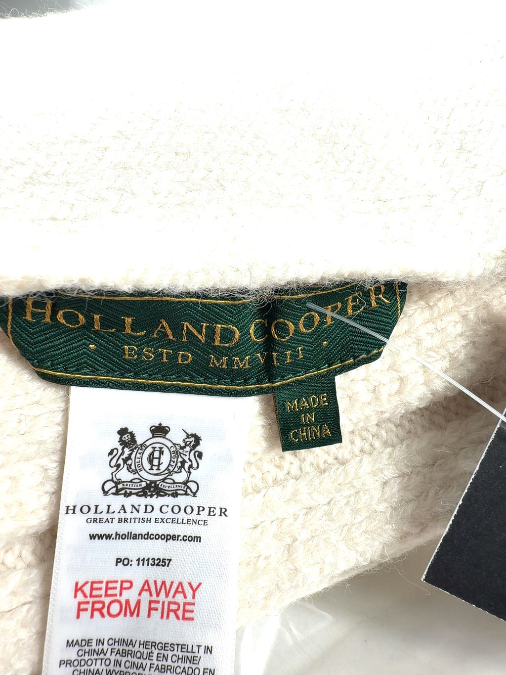 HOLLAND COOPER Cream Elle Scarf — detail