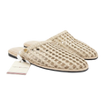 Tommy Hilfiger Cream Woven Flat Mules, size UK 5 EU 38 👠 — front