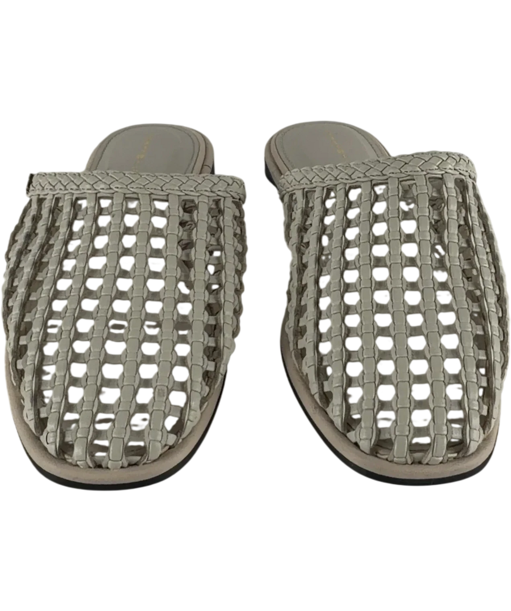 Tommy Hilfiger Cream Woven Flat Mules, size UK 5 EU 38 👠 — detail