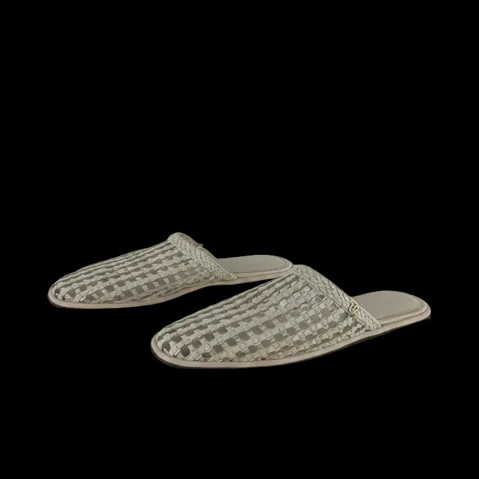 Tommy Hilfiger Cream Woven Flat Mules, size UK 5 EU 38 👠 — label