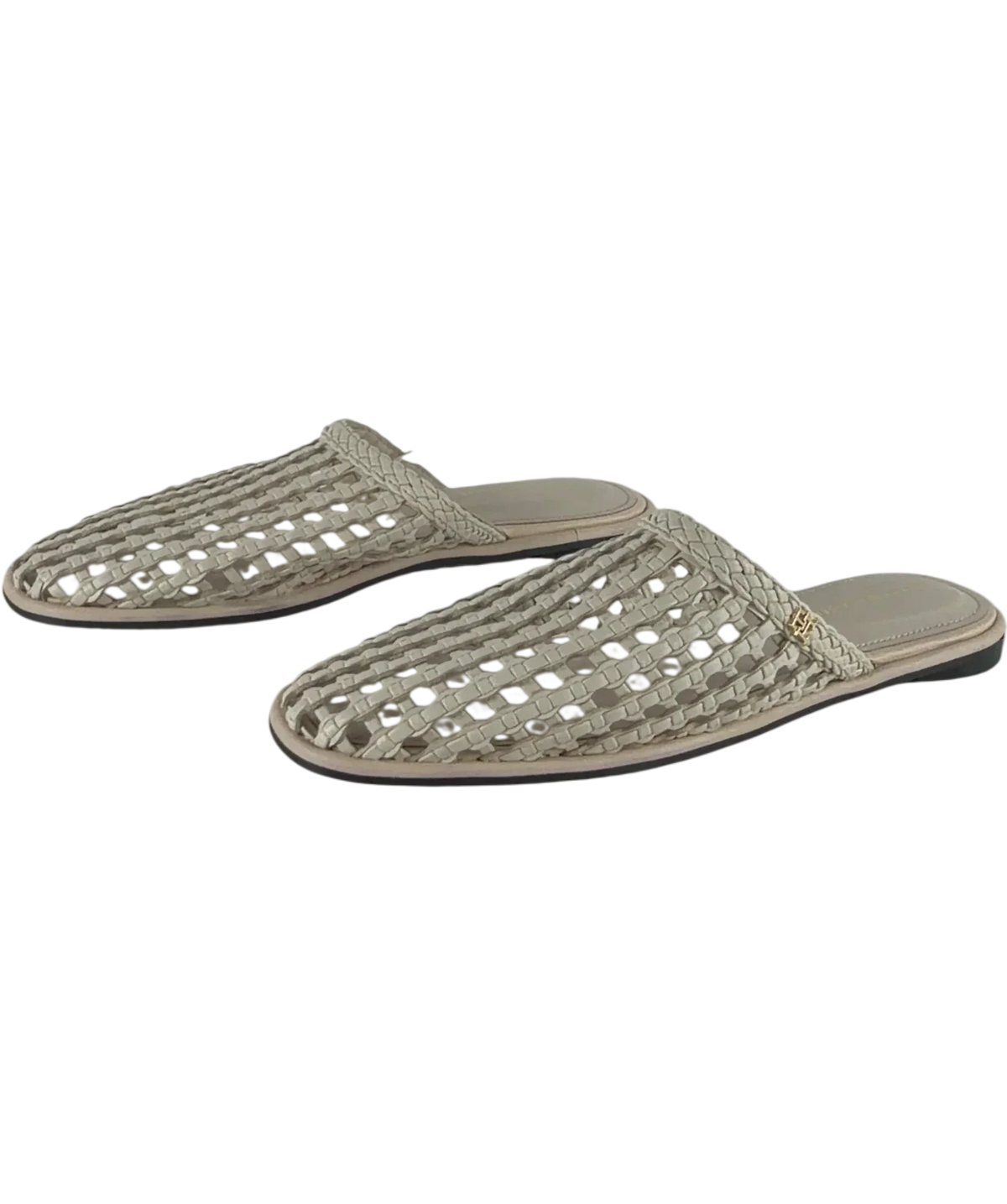 TOMMY HILFIGER Cream Woven Flat Mules UK 5 EU 38 — Side (both)
