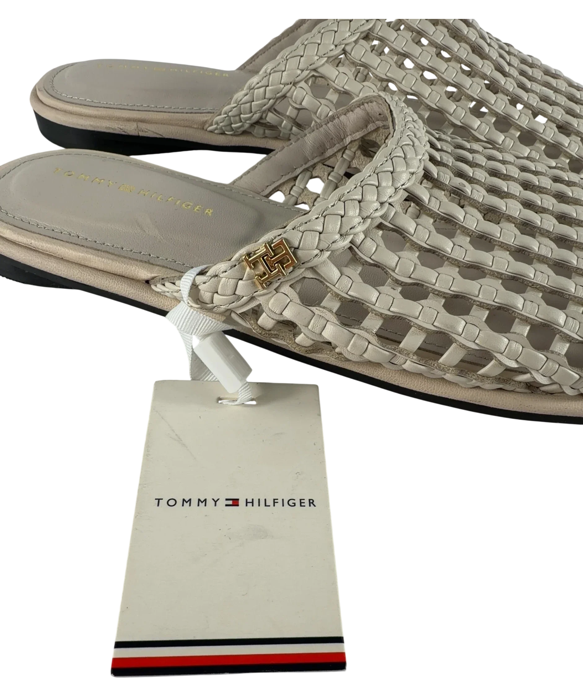 Tommy Hilfiger Cream Woven Flat Mules, size UK 5 EU 38 👠 — additional view