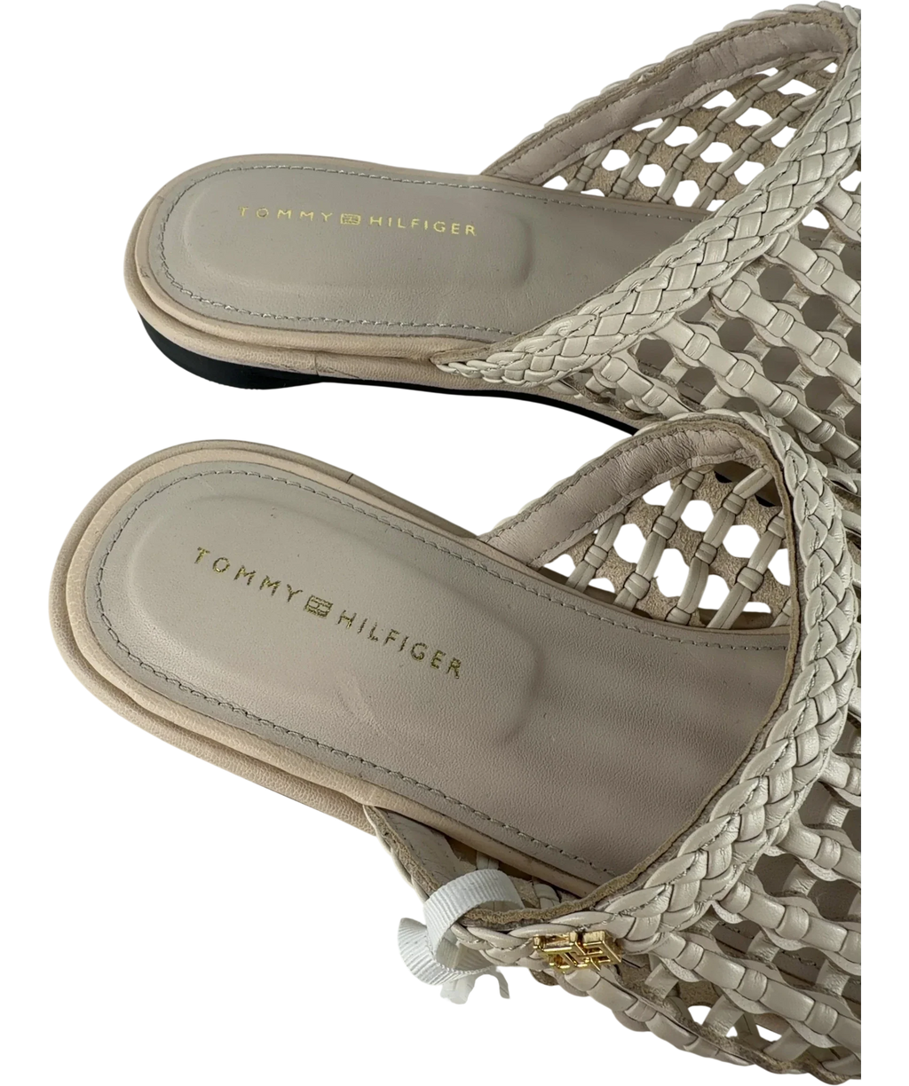 Tommy Hilfiger Cream Woven Flat Mules, size UK 5 EU 38 👠 — view 8