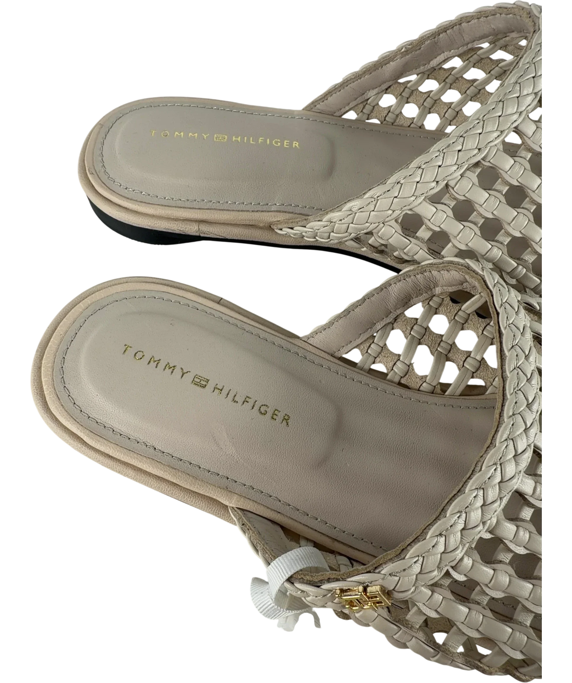 Tommy Hilfiger Cream Woven Flat Mules, size UK 5 EU 38 👠 — view 8