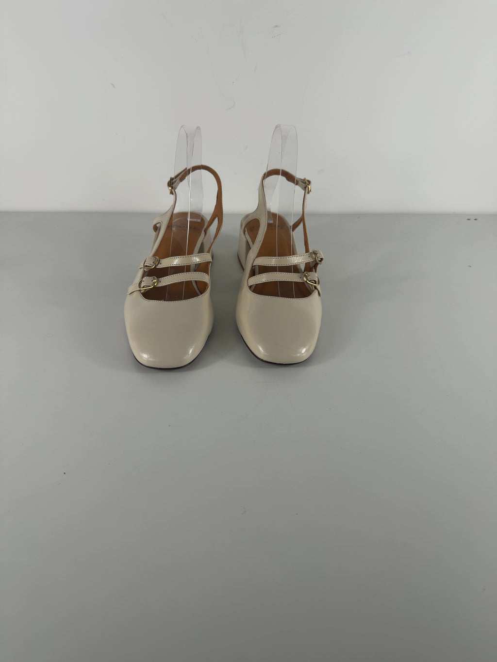 Sezane Cream Paula Babies Cream Patent Heels, size UK 5 EU 38 👼 — detail