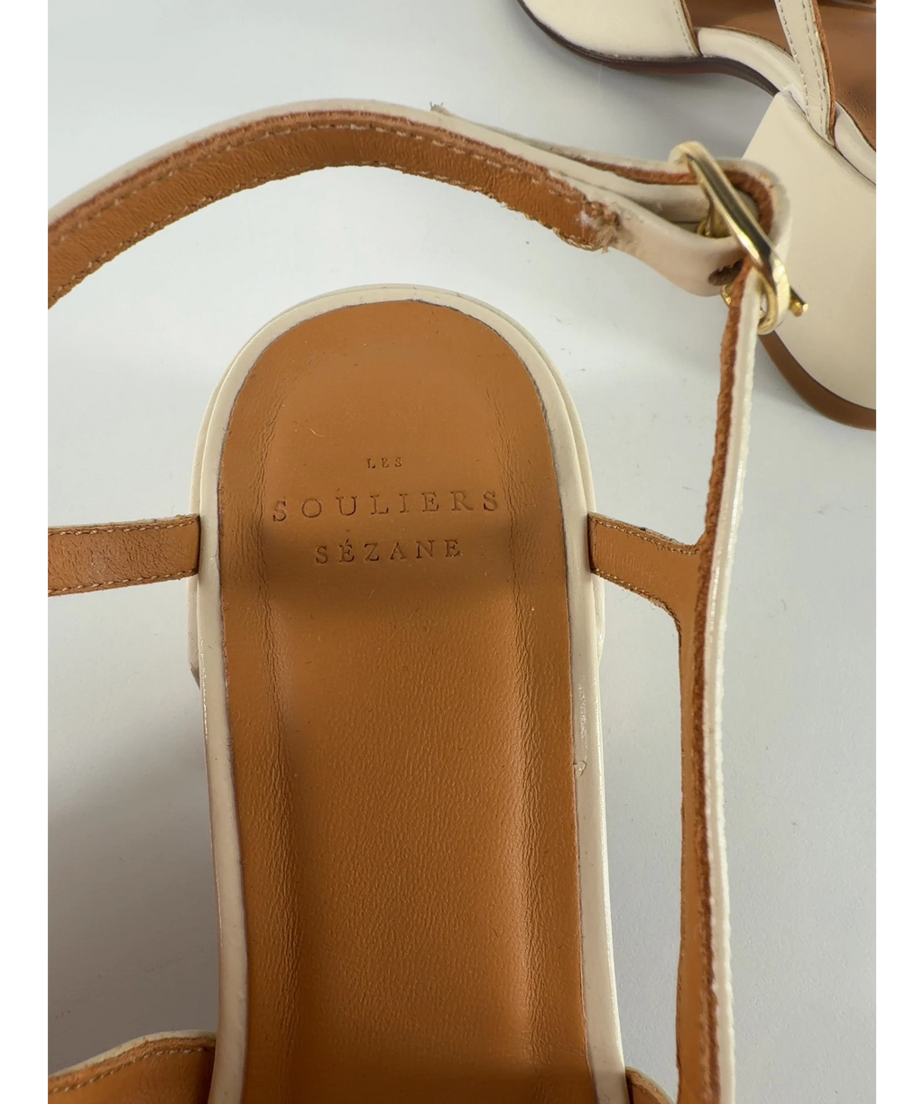 Sezane Paula Babies Cream Patent Heels UK 5 EU 38 — Brand