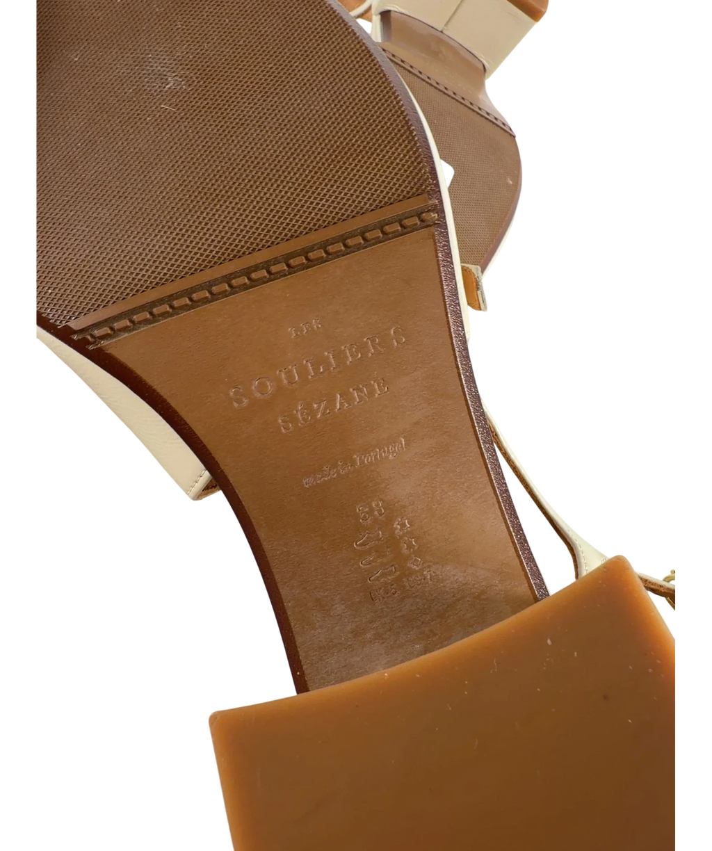 Sezane Cream Paula Babies Cream Patent Heels, size UK 5 EU 38 👼 — additional view