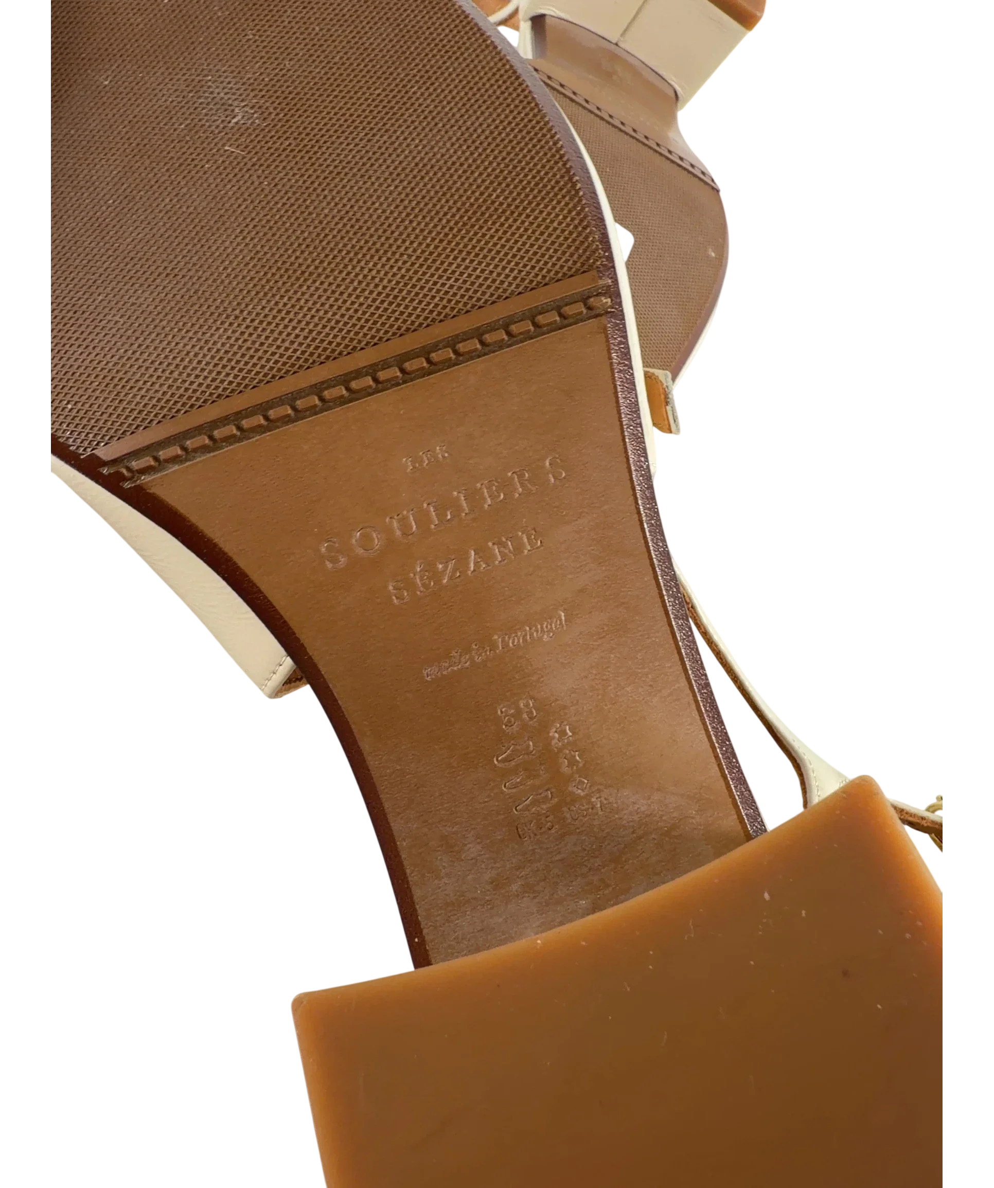 Sezane Cream Paula Babies Cream Patent Heels, size UK 5 EU 38 👼 — additional view