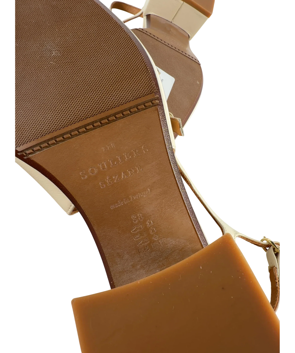 Sezane Cream Paula Babies Cream Patent Heels, size UK 5 EU 38 👼 — view 8