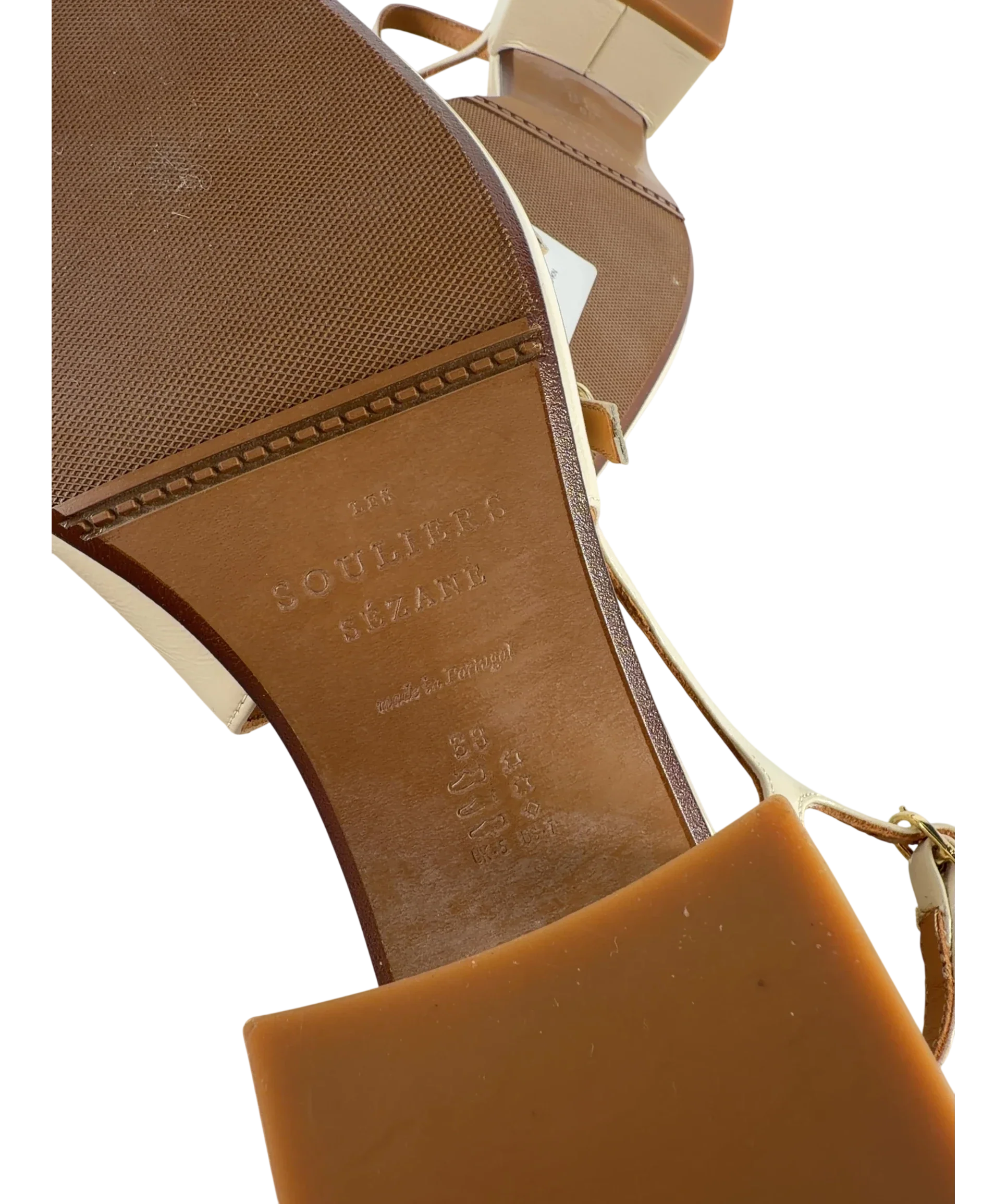Sezane Cream Paula Babies Cream Patent Heels, size UK 5 EU 38 👼 — view 8