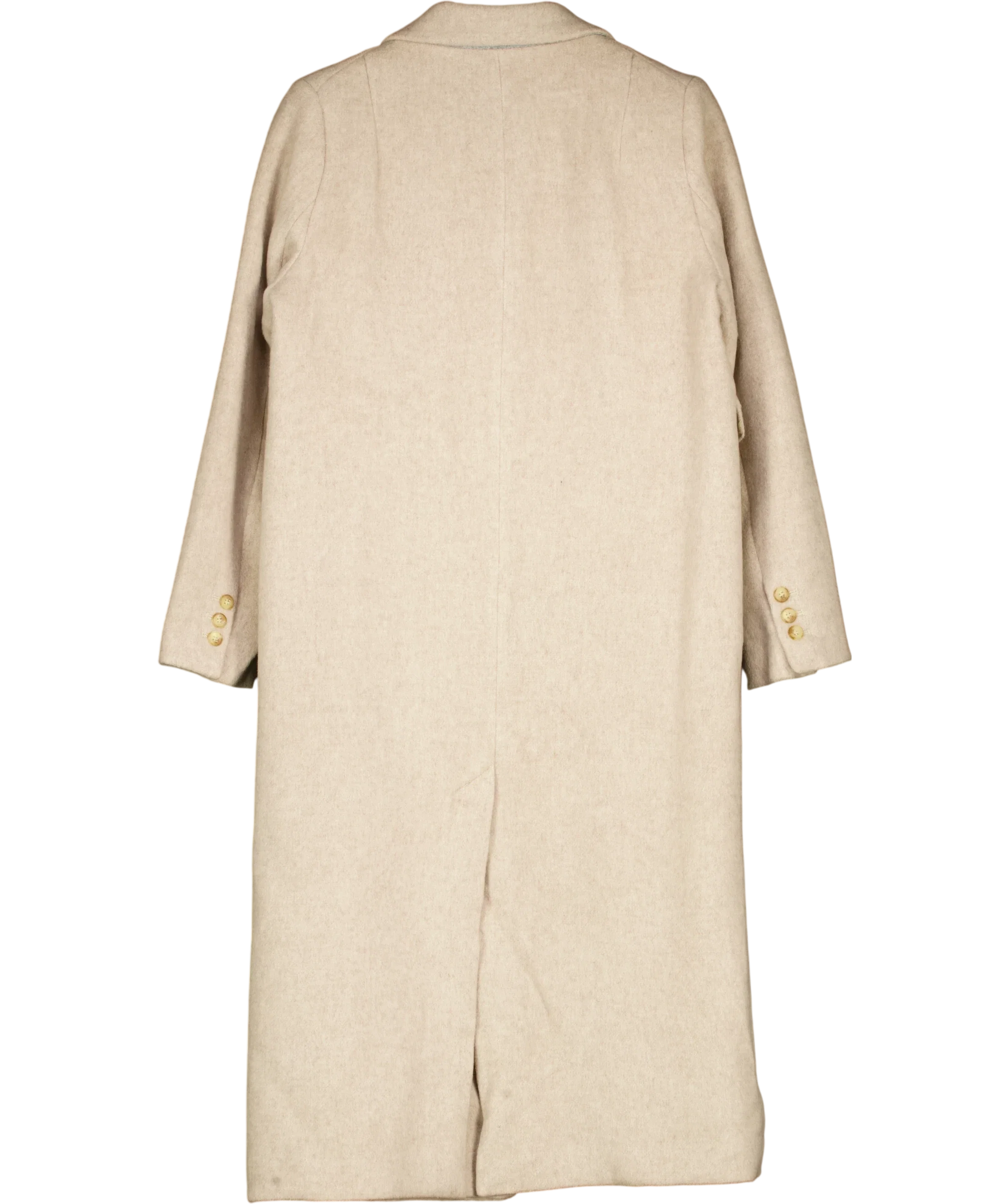 H&M Beige Light beige marl WOOL BLEND COAT, size UK 8 — back