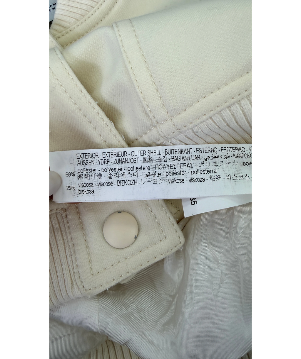 ZARA Cream Maxi Pocket Textured Bomber Jacket UK M