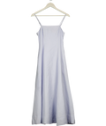 KAREN MILLEN Ice Blue Petite Linen Woven Maxi Prom Dress UK 6 — Front