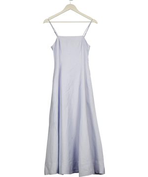 KAREN MILLEN Ice Blue Petite Linen Woven Maxi Prom Dress UK 6