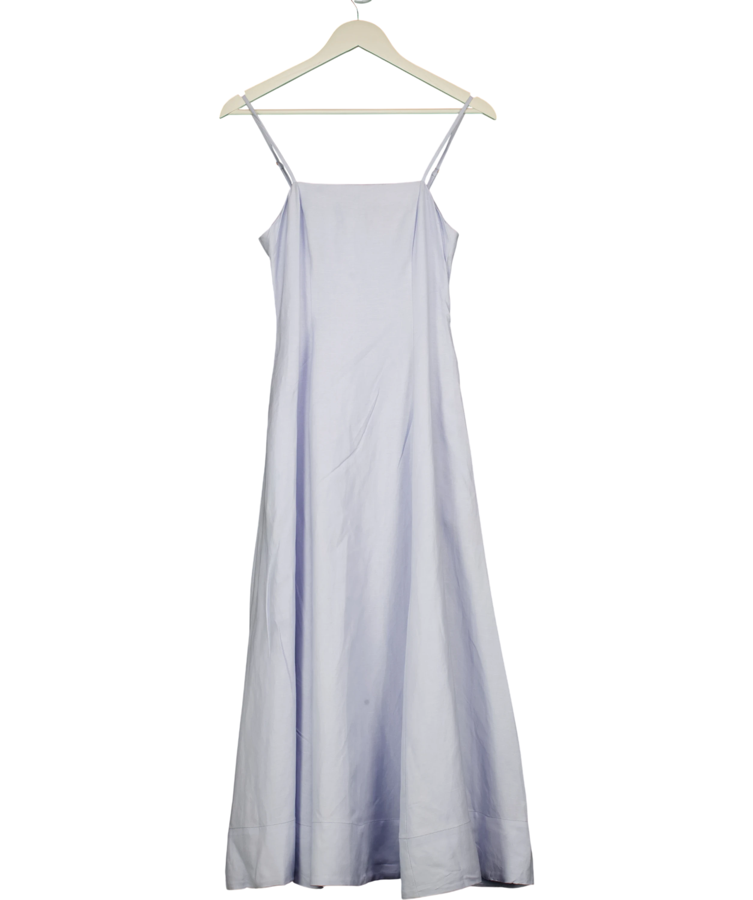 KAREN MILLEN Ice Blue Petite Linen Woven Maxi Prom Dress UK 6 — Front