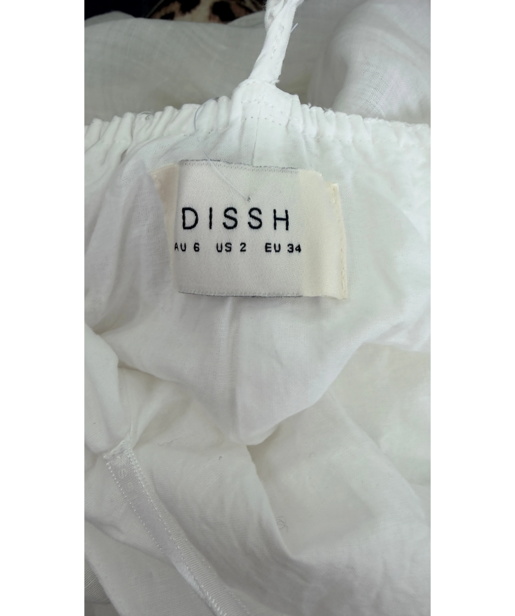 DISSH White Ramie Midi Dress UK 6
