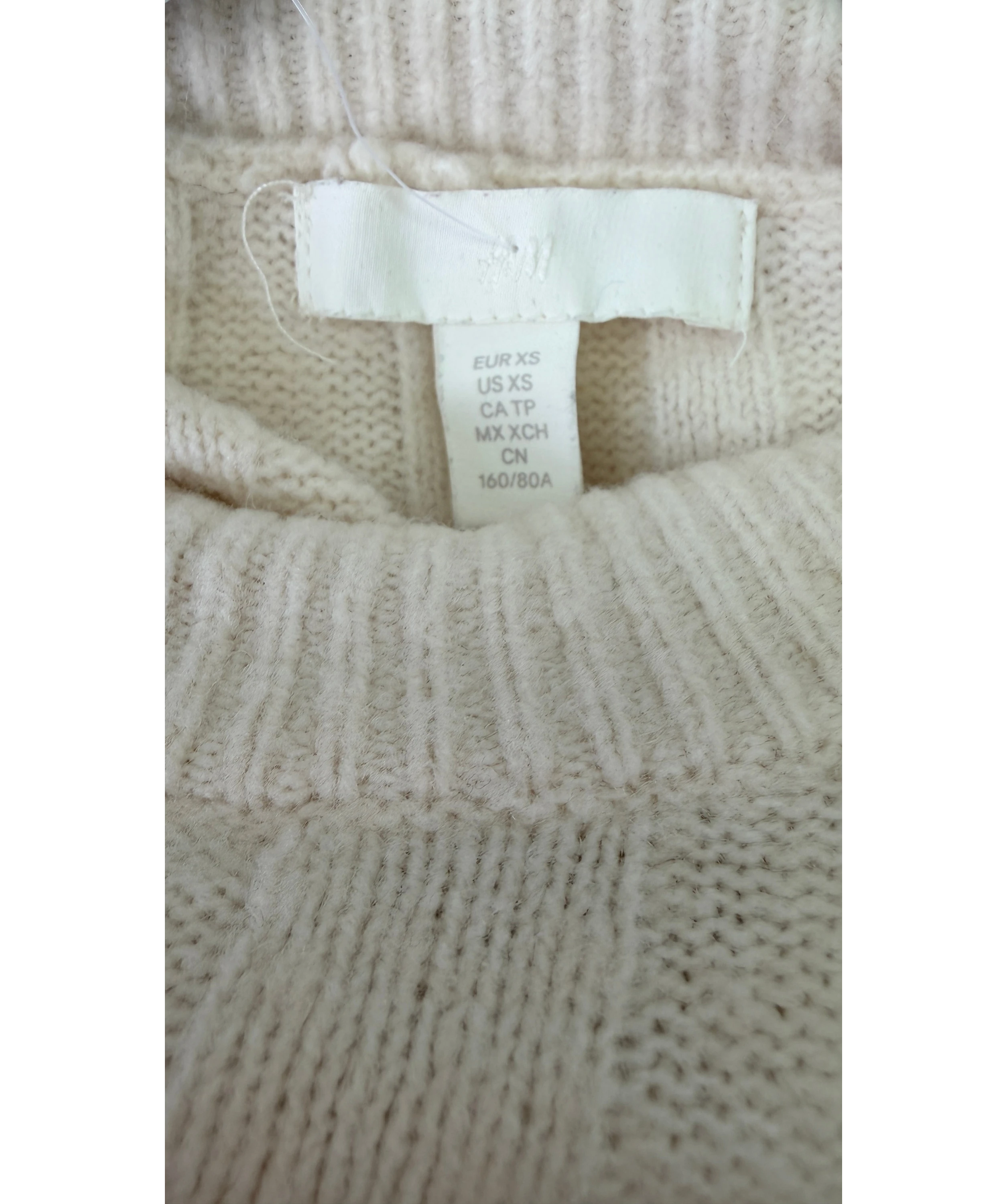 H&M Long Rib-knit Dress Light Beige UK XS