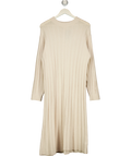 H&M Long Rib-knit Dress Light Beige UK XS