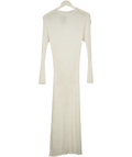 DISSH Ada Off White Long Sleeve Ribbed Midi Dress UK XS