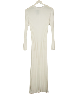 DISSH Ada Off White Long Sleeve Ribbed Midi Dress UK XS