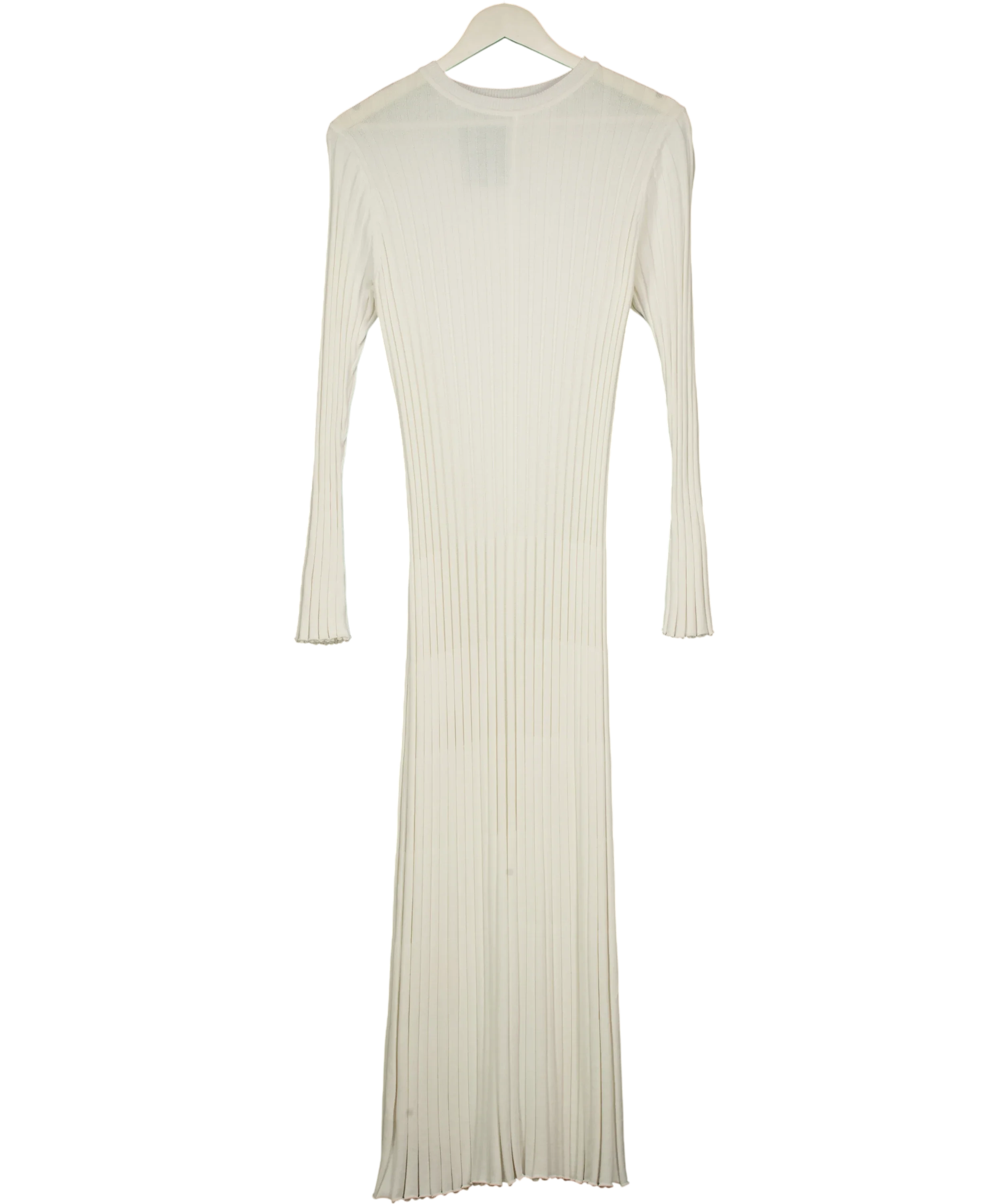 DISSH Ada Off White Long Sleeve Ribbed Midi Dress UK XS