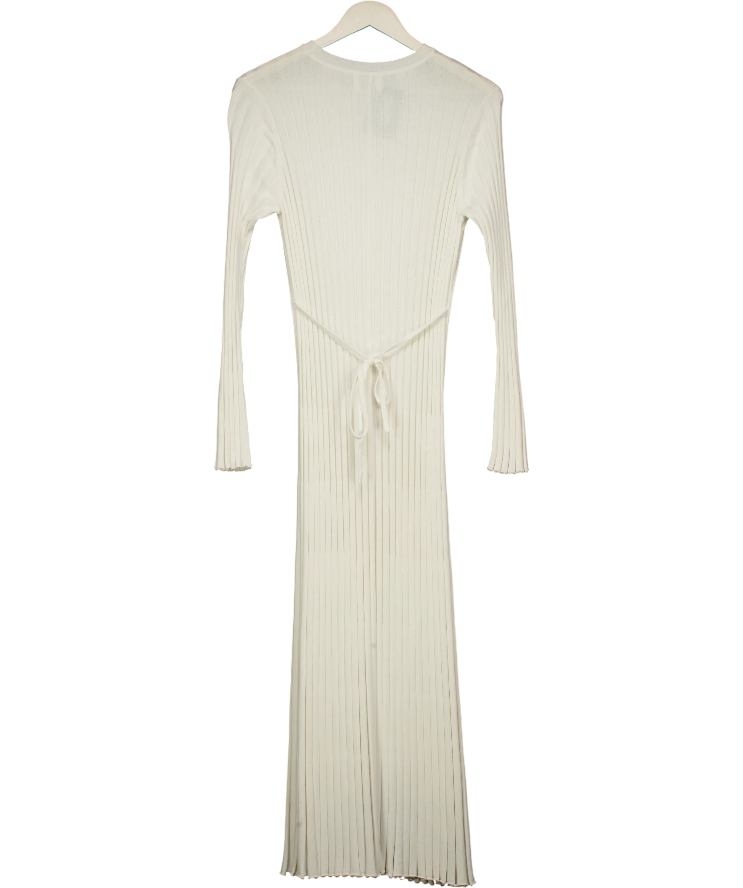 DISSH Ada Off White Long Sleeve Ribbed Midi Dress UK XS