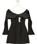 ODD MUSE The Ultimate Muse Bow Mini Dress Black UK XS — Front