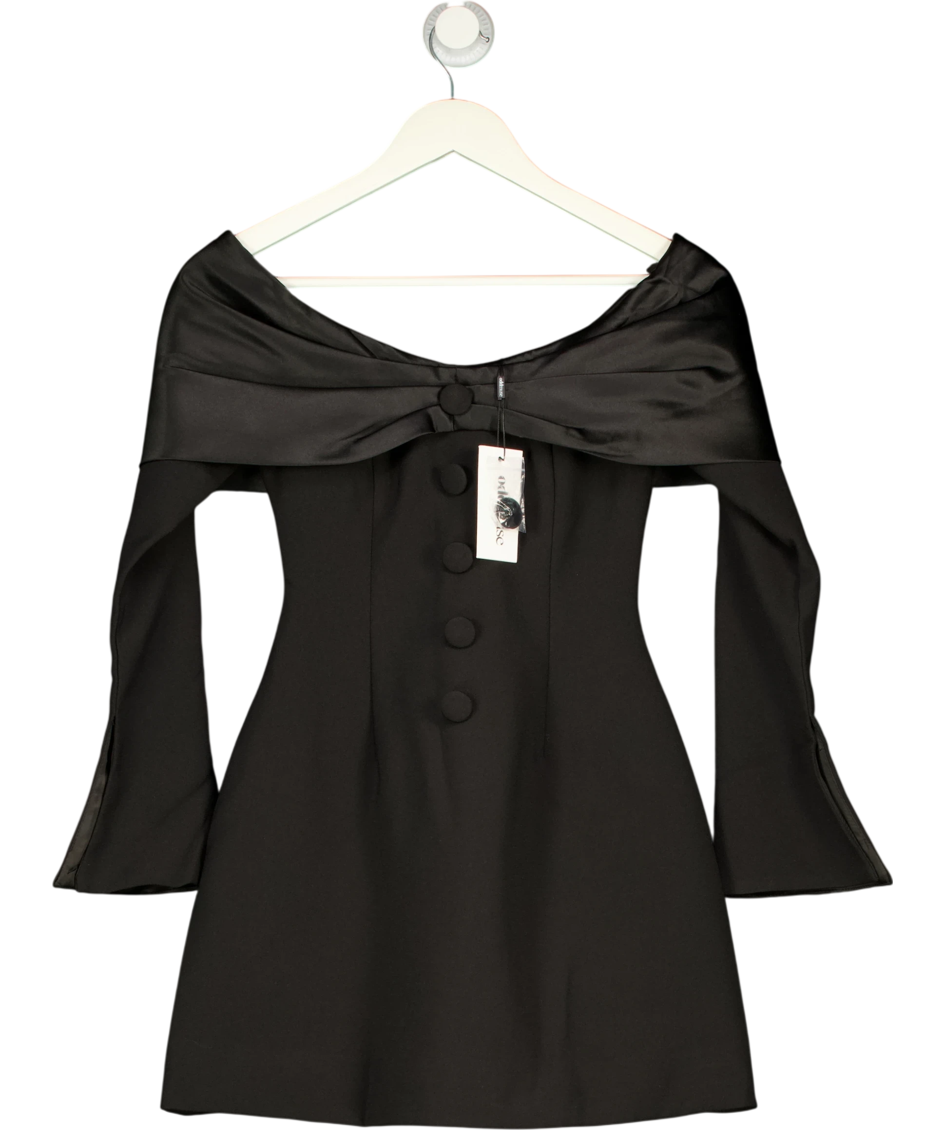 ODD MUSE The Ultimate Muse Bow Mini Dress Black UK XS — Front
