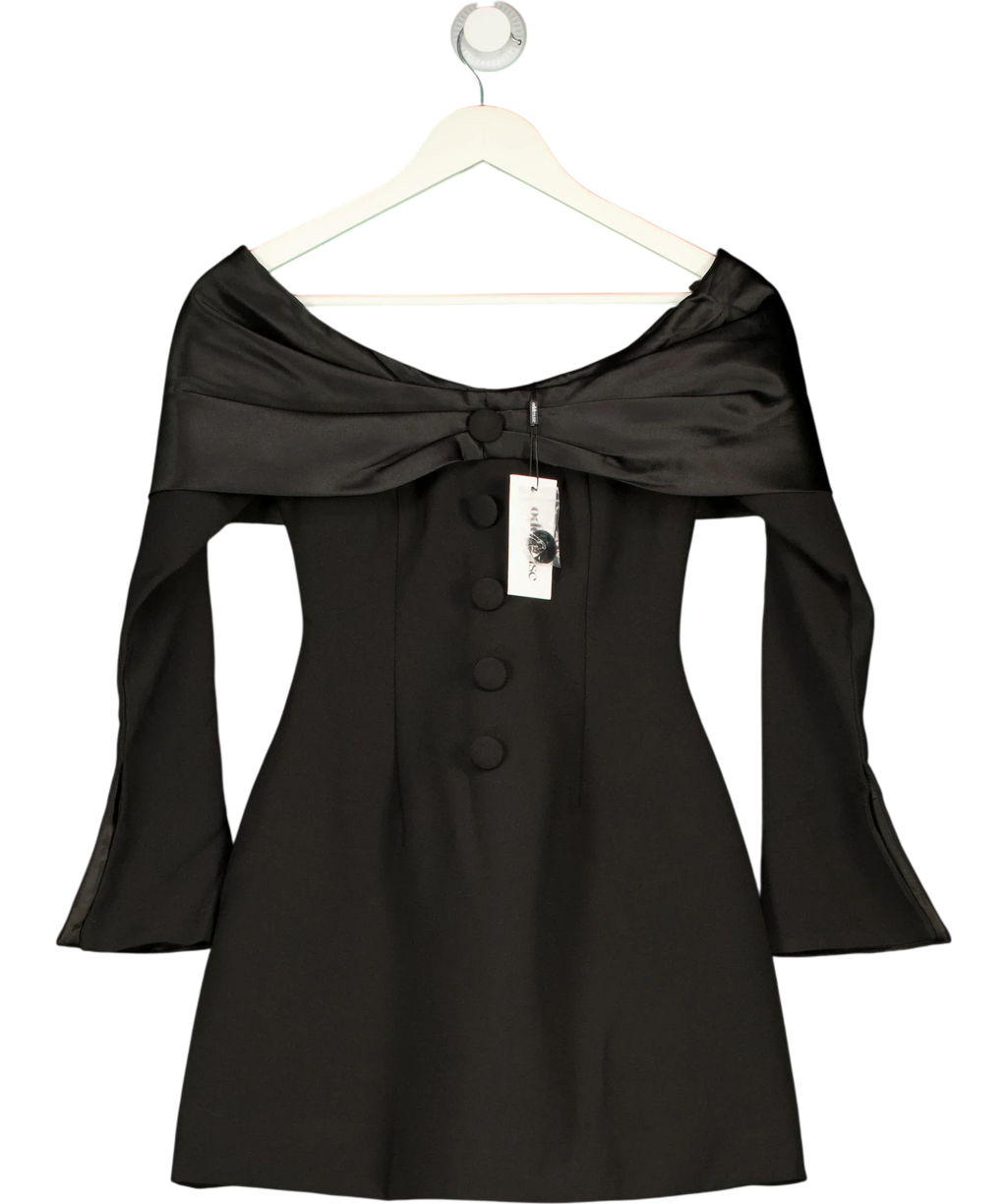 ODD MUSE The Ultimate Muse Bow Mini Dress Black UK XS — Front