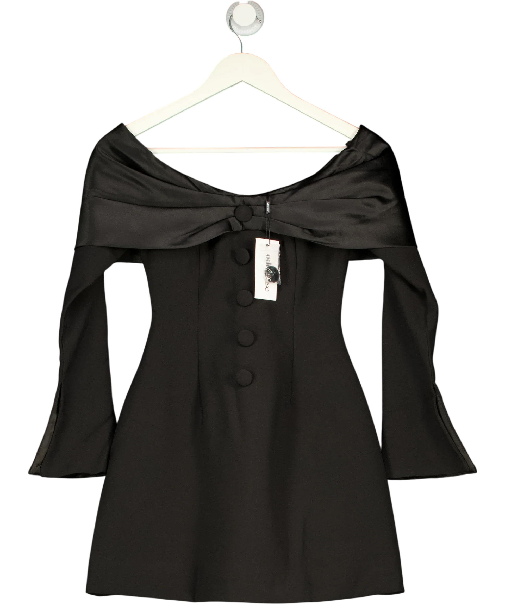 ODD MUSE The Ultimate Muse Bow Mini Dress Black UK XS — Front