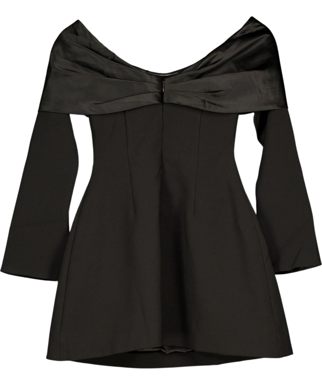 ODD MUSE The Ultimate Muse Bow Mini Dress Black UK XS — Back