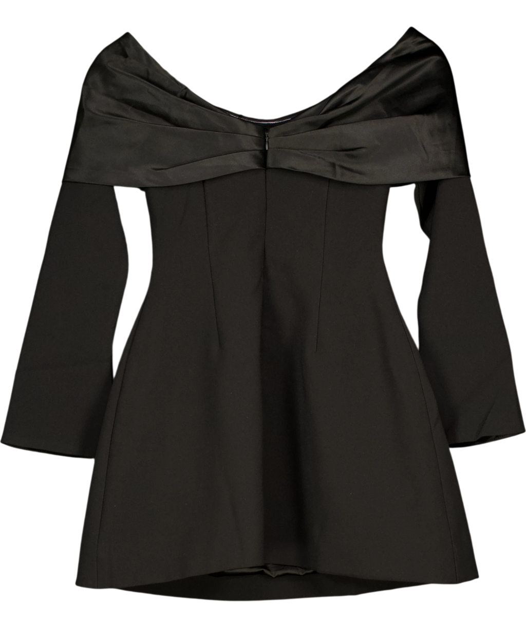 ODD MUSE The Ultimate Muse Bow Mini Dress Black UK XS — Back