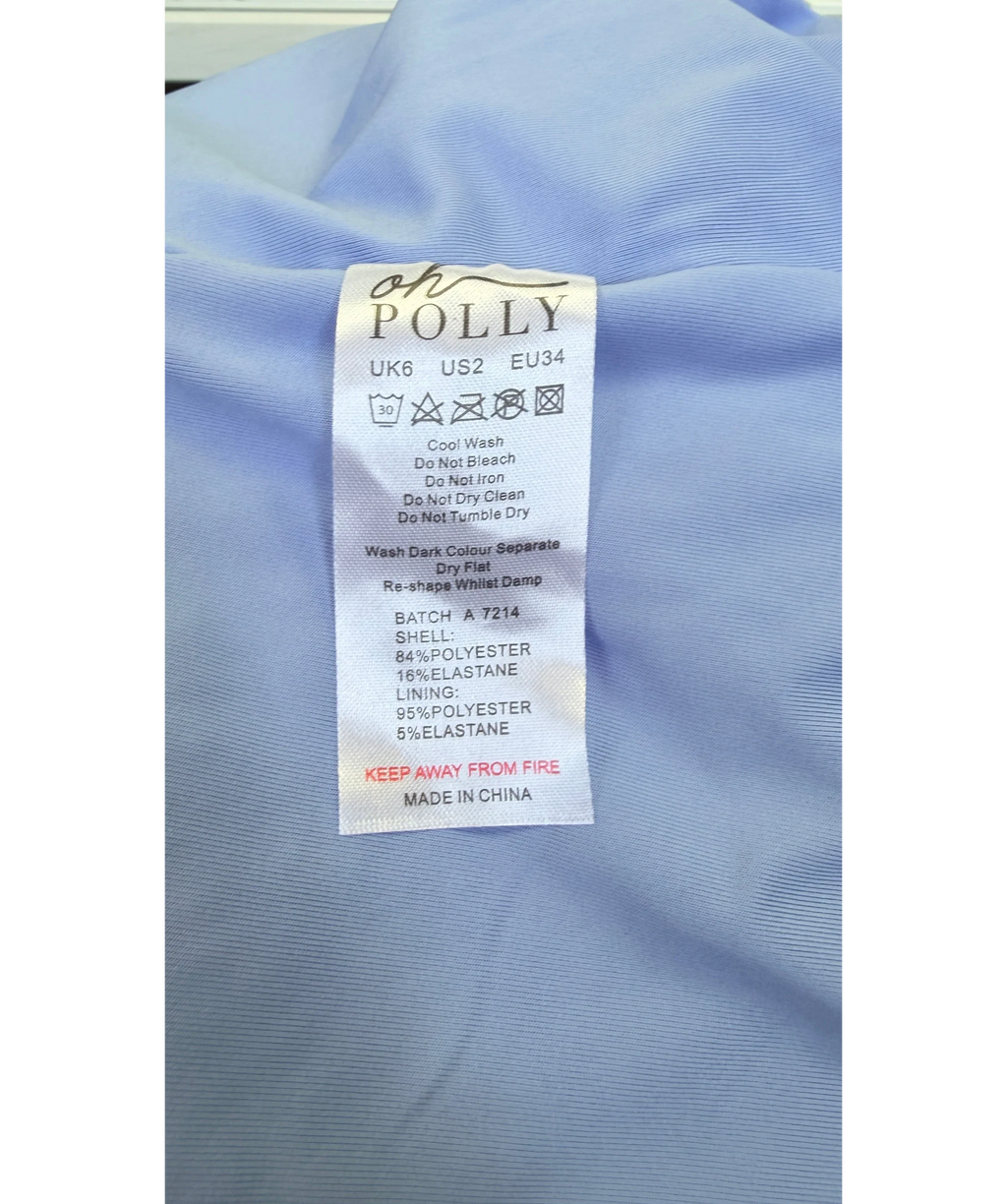 Oh Polly Blue Loire Corset and Orleans Maxi Skirt Set Powder Blue, size UK 6 — label