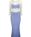 Oh Polly Blue Loire Corset and Orleans Maxi Skirt Set Powder Blue, size UK 6 — front