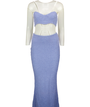 Oh Polly Loire Corset And Orleans Maxi Skirt Set Powder Blue UK 6