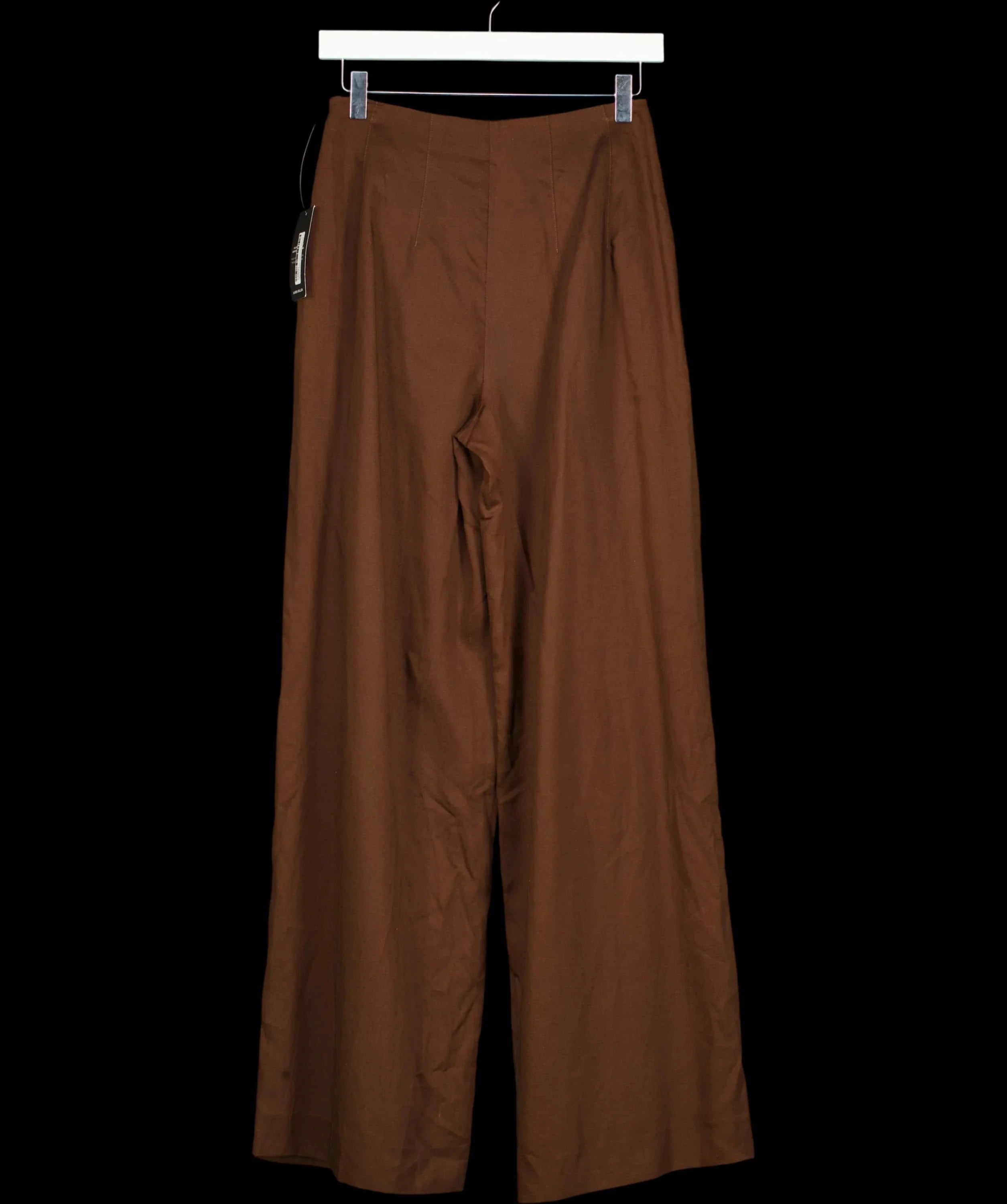 KAREN MILLEN Brown Tailored Linen Wide Leg Trouser Chocolate BROWN, size UK 6 — label