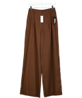 KAREN MILLEN Brown Tailored Linen Wide Leg Trouser Chocolate BROWN, size UK 6 — front