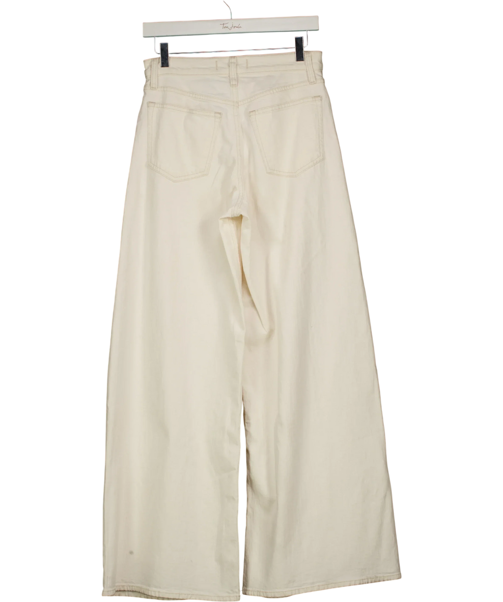 ABERCROMBIE & FITCH Cream Linen-Blend High Rise Ultra Wide Leg Jean Ecru CREAM, size W25 — back