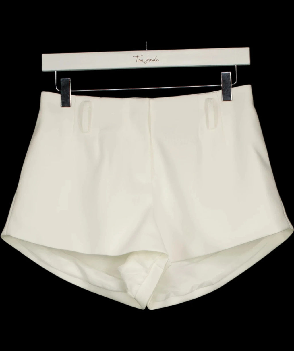 Noughts & Kisses White Vienna Ivory WHITE Tailored Shorts, size UK XS — care label