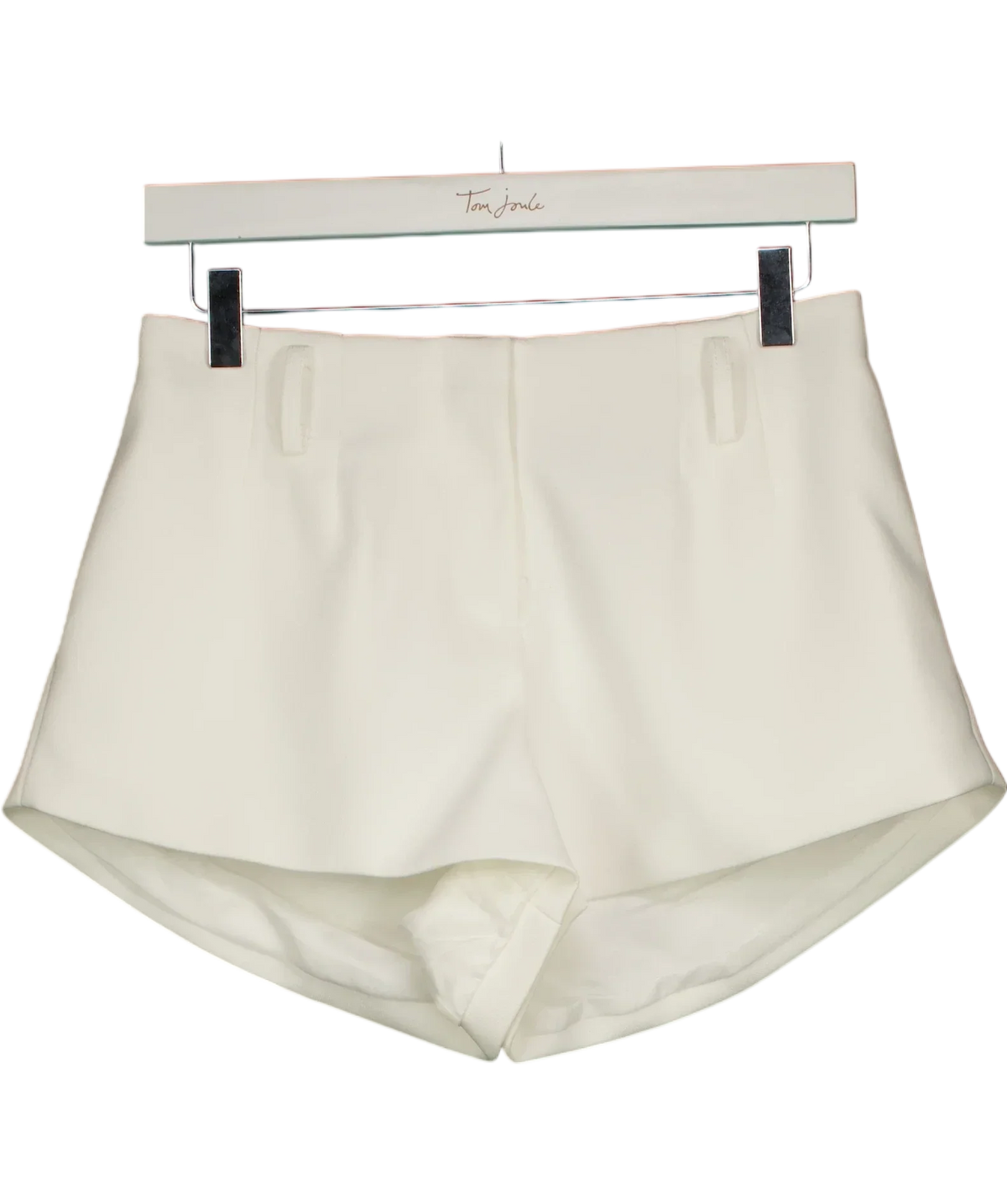 Noughts & Kisses White Vienna Ivory WHITE Tailored Shorts, size UK XS — front