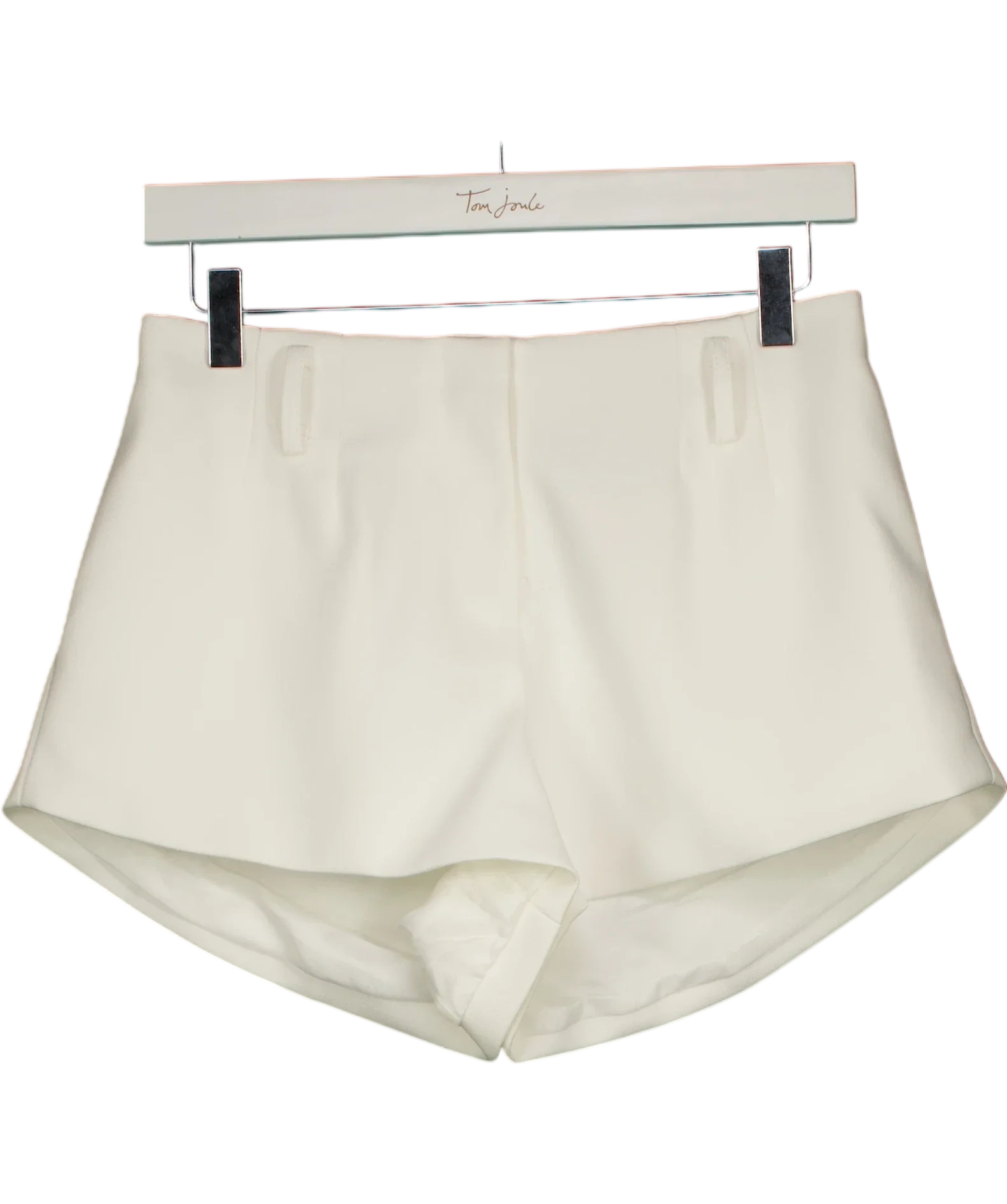 Noughts & Kisses White Vienna Ivory WHITE Tailored Shorts, size UK XS — front