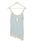 Next Blue Asymmetric Hem Lace Cami Top, size UK 6 — front