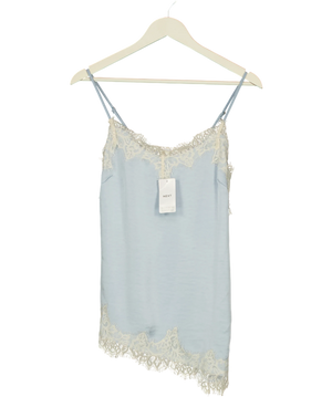 Next Asymmetric Hem Lace Cami Top Blue UK 6
