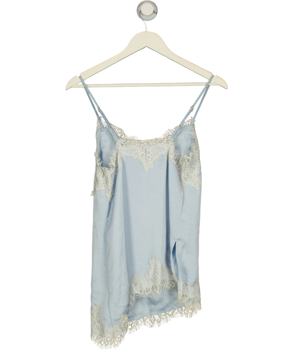 Next Blue Asymmetric Hem Lace Cami Top, size UK 6 — back